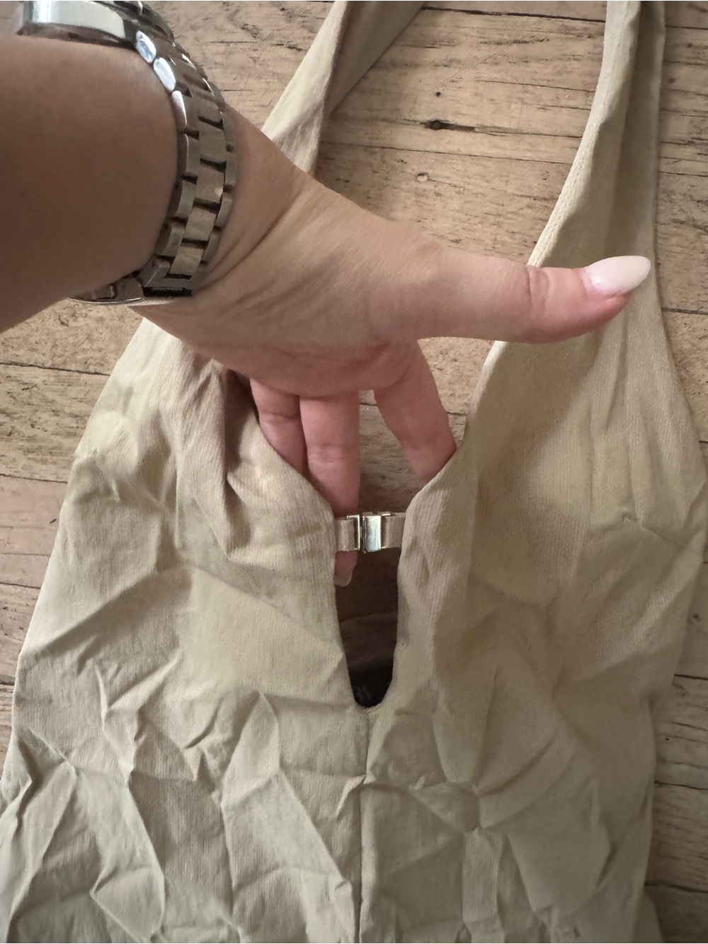 Zara Tan Halter Maxi Dress with Front Keyhole - Picture 4 of 9